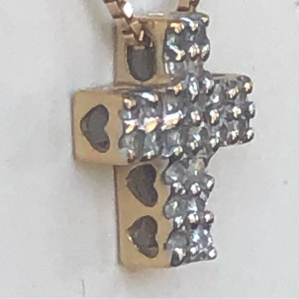 14k Gold Diamond Cross Necklace
